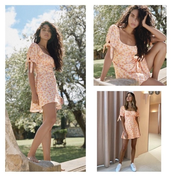 NWT SIGNIFICANT OTHER Jolie Floral Mini Dress Marigold Posie US 6 - Picture 1 of 13